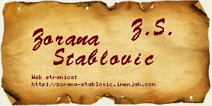 Zorana Stablović vizit kartica